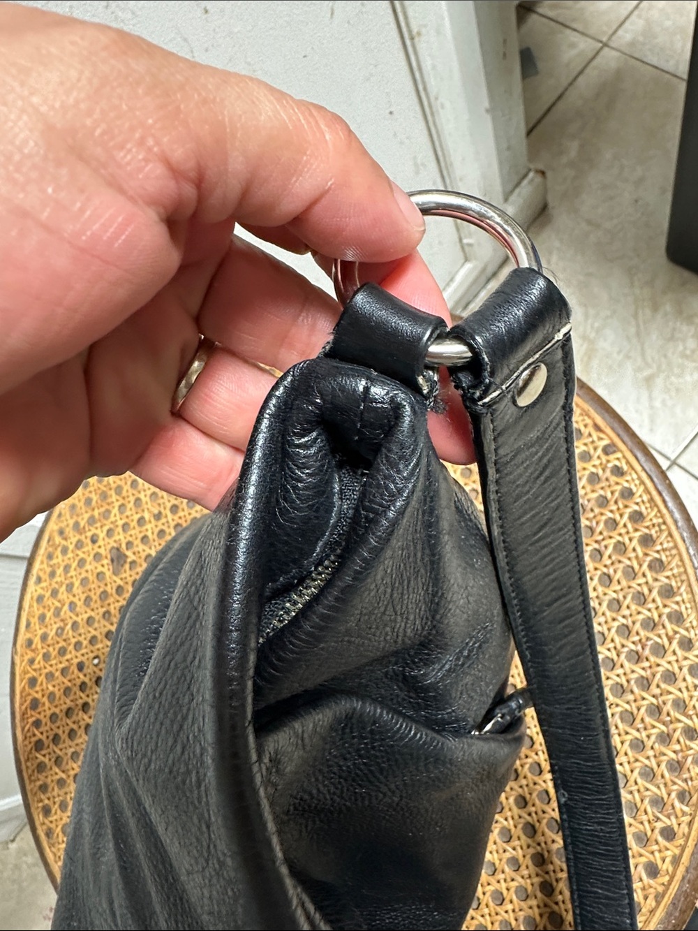 Coach Black Pebbled Leather Shoulder Hobo - Picture 10 of 14